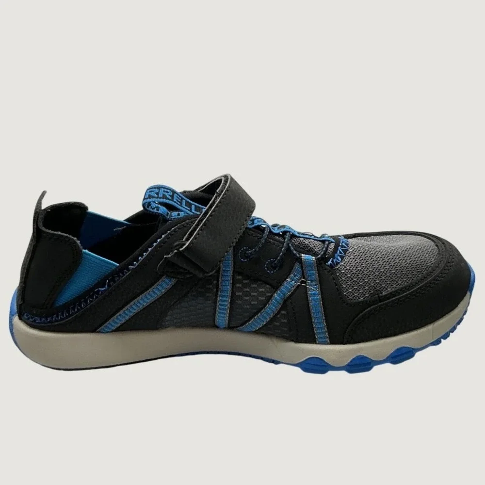 Merrell Mens MK264435 Black Grey Blue Leather Mesh Athletic Sneakers Size 7M